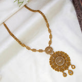 Antique Gold Filigree Mandala Pendant Long Necklace