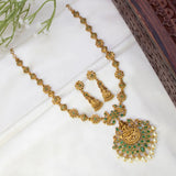 Antique Lakshmi Stone Pearl Necklace Set with Earrings