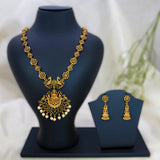Antique Lakshmi Stone Pearl Necklace Set with Earrings