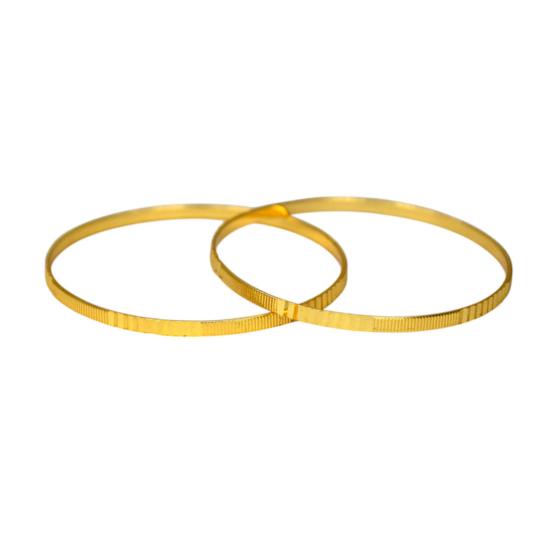 Stylish Gold Plated Daily Wear Plain Bangles on display, featuring a sleek design with a subtle textured pattern.
