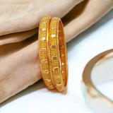 Designer Gold‑Plated Stylish Bangles — Intricate Ethnic Elegance