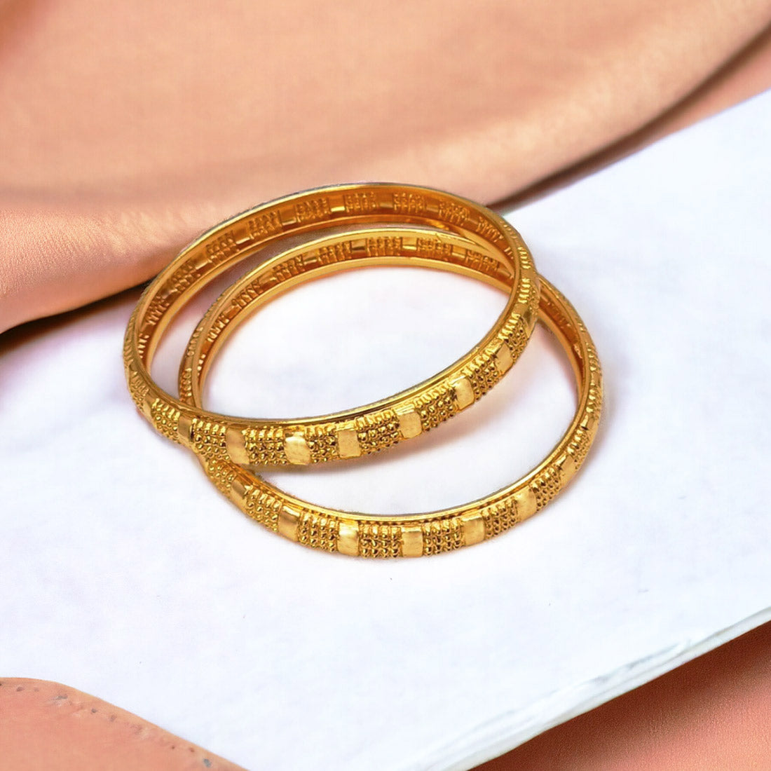 Designer Gold‑Plated Stylish Bangles — Intricate Ethnic Elegance