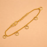 Gold-Plated Hanging Circular Charms Bracelet