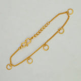 Gold-Plated Hanging Circular Charms Bracelet