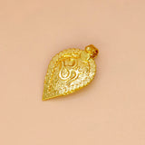 Divine Gold Plated Leaf Om Pendant