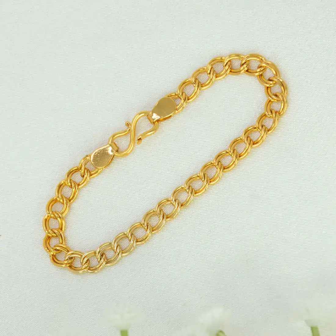 Gold Plated Double Link Charm Kids Bracelet