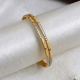 Gold-Plated Designer Dual-Tone Bangles