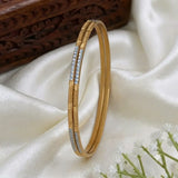 Gold-Plated Designer Dual-Tone Bangles