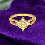 Stunning Gold Plated White CZ Stone Finger Ring featuring sparkling cubic zirconia stones.
