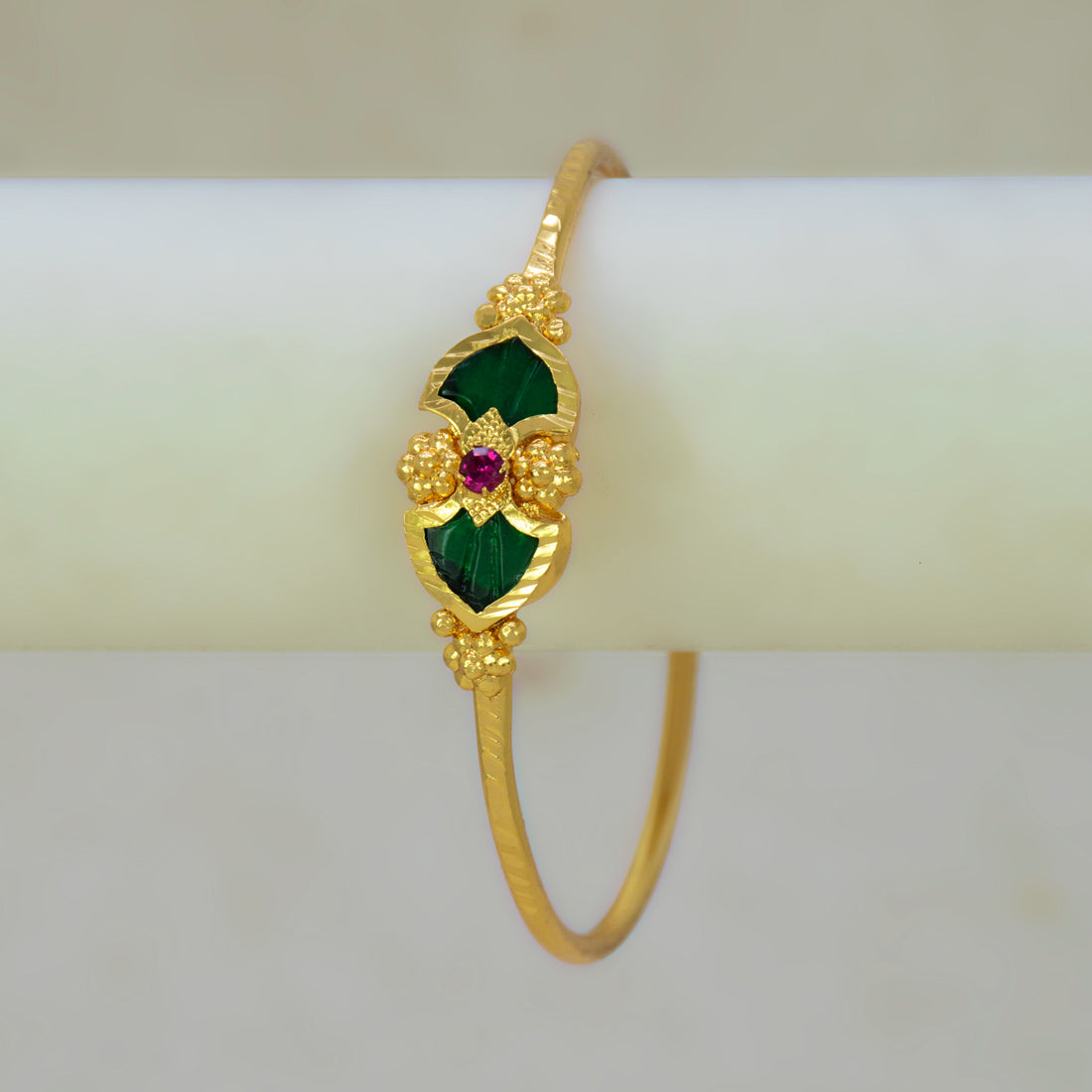 Elegant Gold Plated Double Palakka Bangle for Women