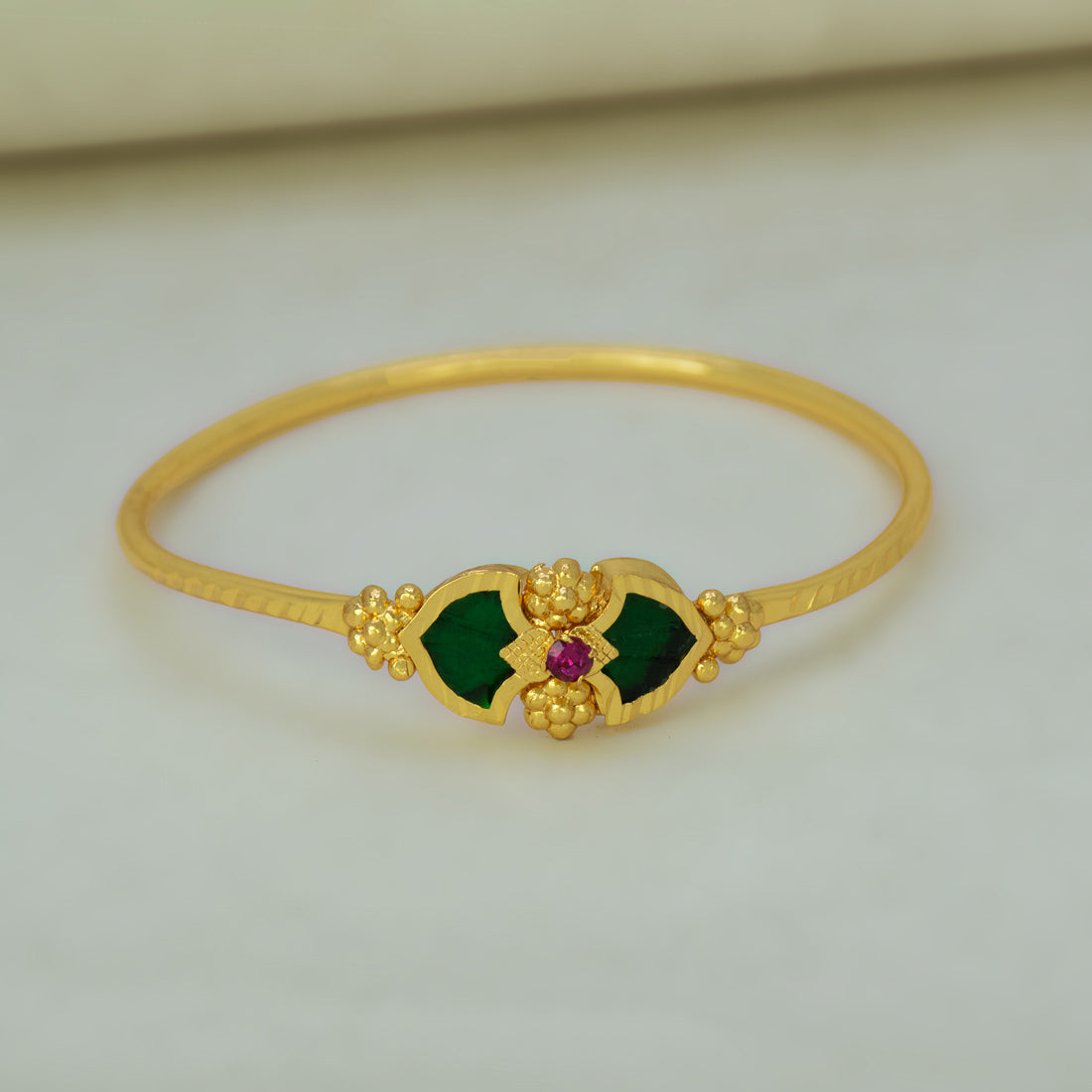 Elegant Gold Plated Double Palakka Bangle for Women