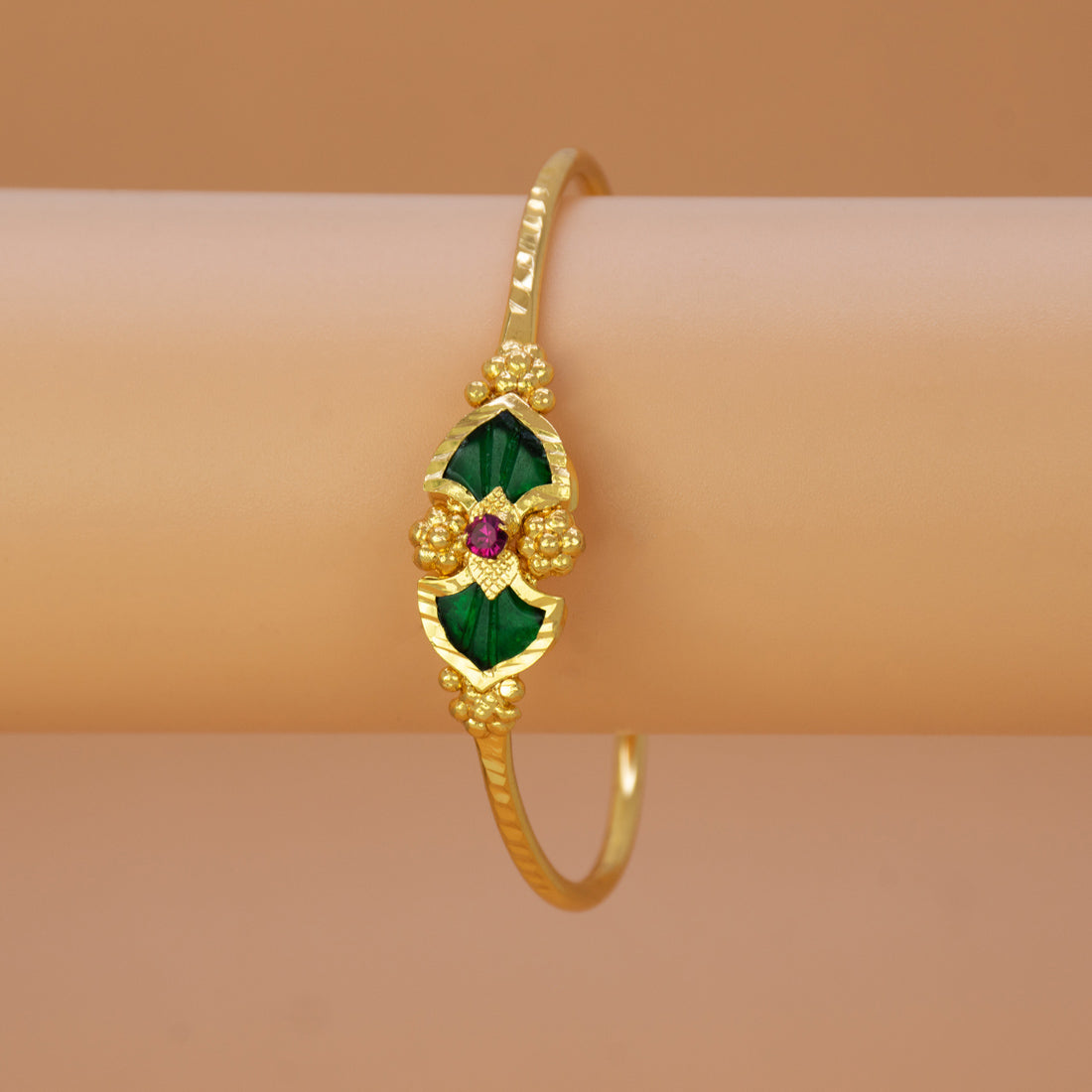 Elegant Gold Plated Double Palakka Bangle for Women