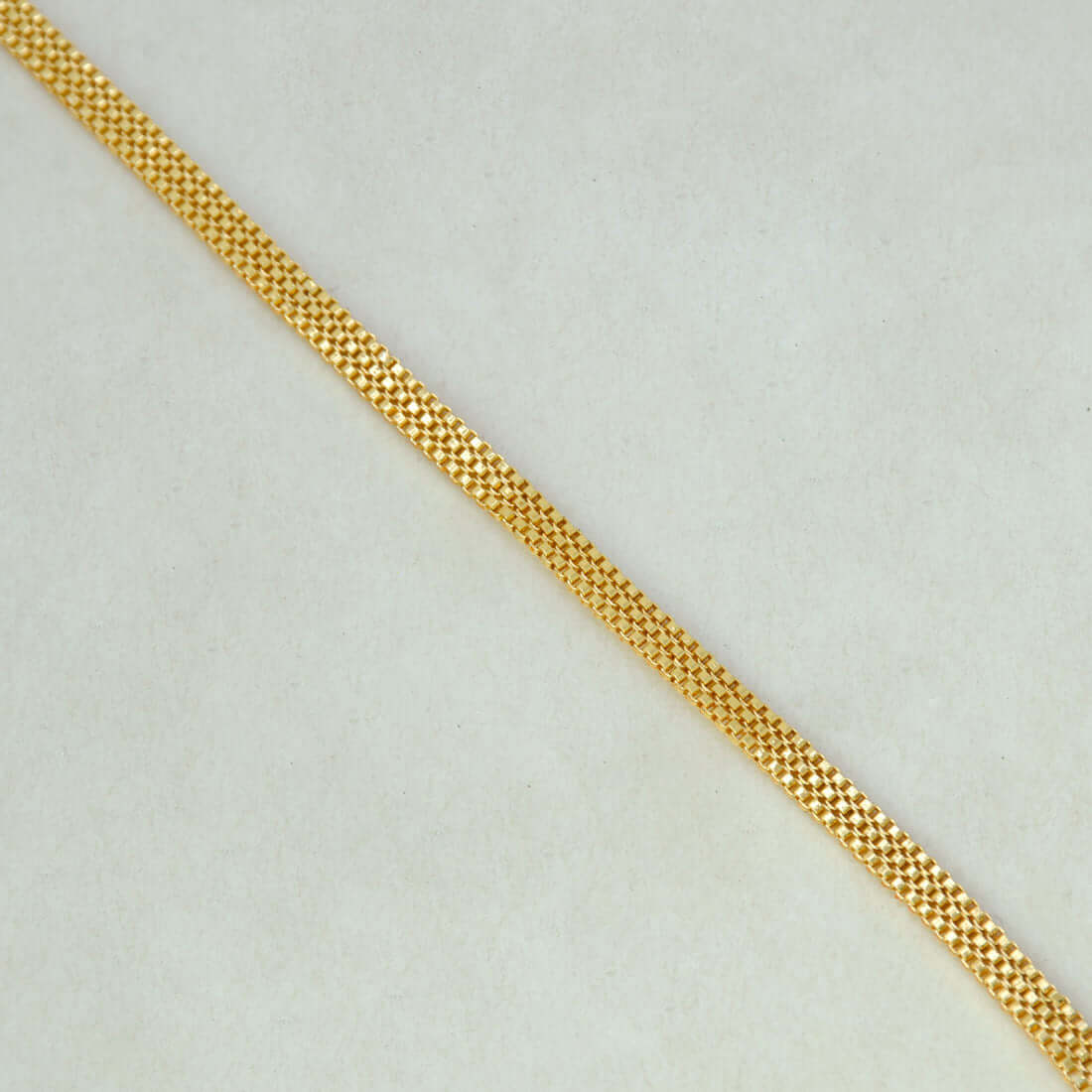 Elegant Gold Plated Flat Triple Line Box Chain