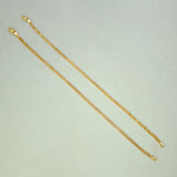 Elegant Gold Plated Three Line Box Chain Anklets
