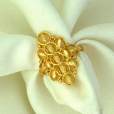 എലഗന്റ് ലോംഗ് പാറ്റേൺ ഗോൾഡ് പ്ലേറ്റഡ് സ്റ്റേറ്റ്മെന്റ് ഫിംഗർ റിംഗ്