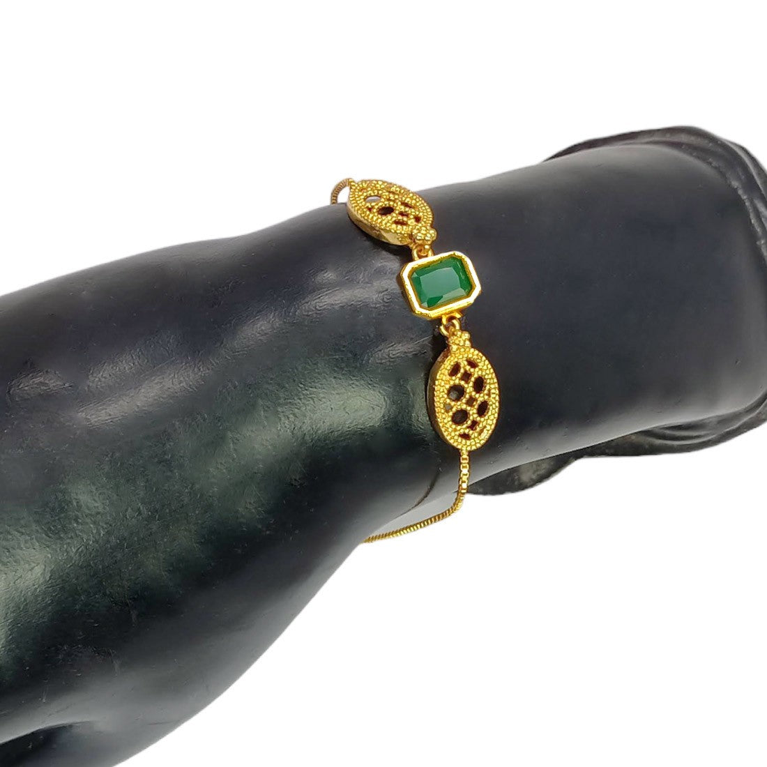 Elegant Gold Plated Square Stone Ladies Bracelet