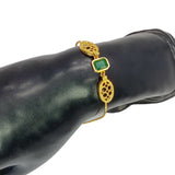 Elegant Gold Plated Square Stone Ladies Bracelet