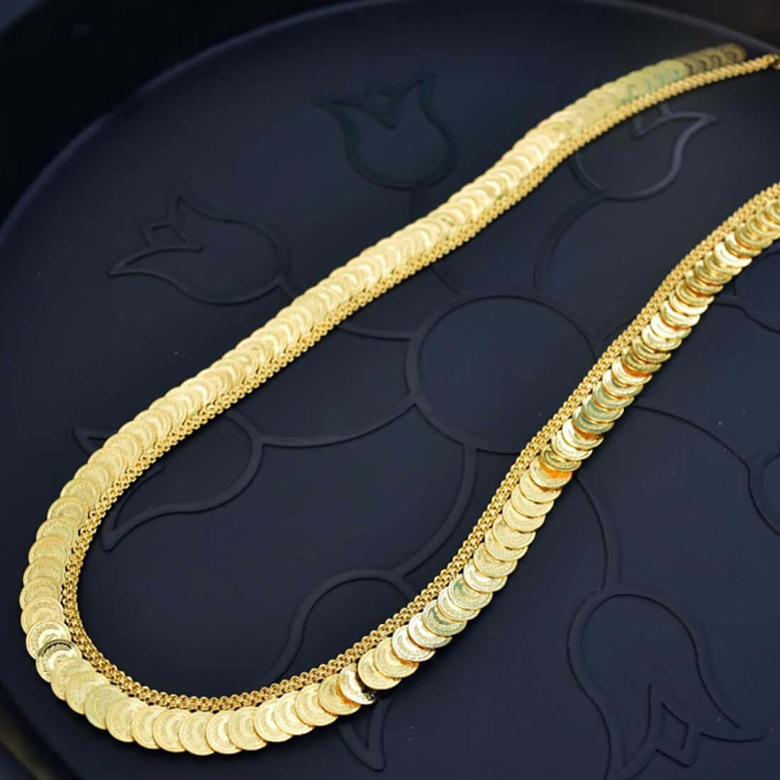 Ethnic Gold Plated Lakshmi Kasumala Cash Long Chain