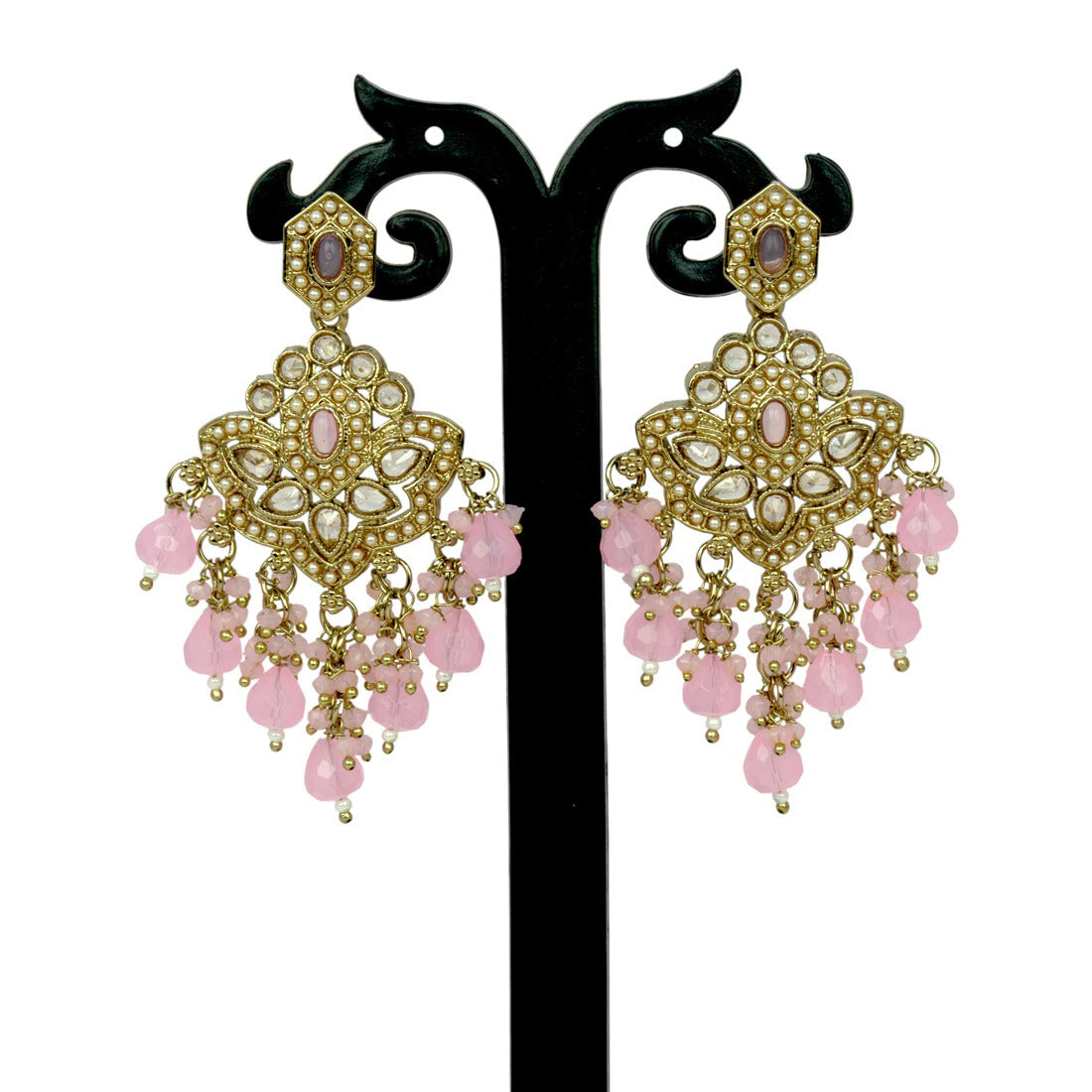 Fashion-Beaded-Baby-Pink-Drop-Earrings-Dmo