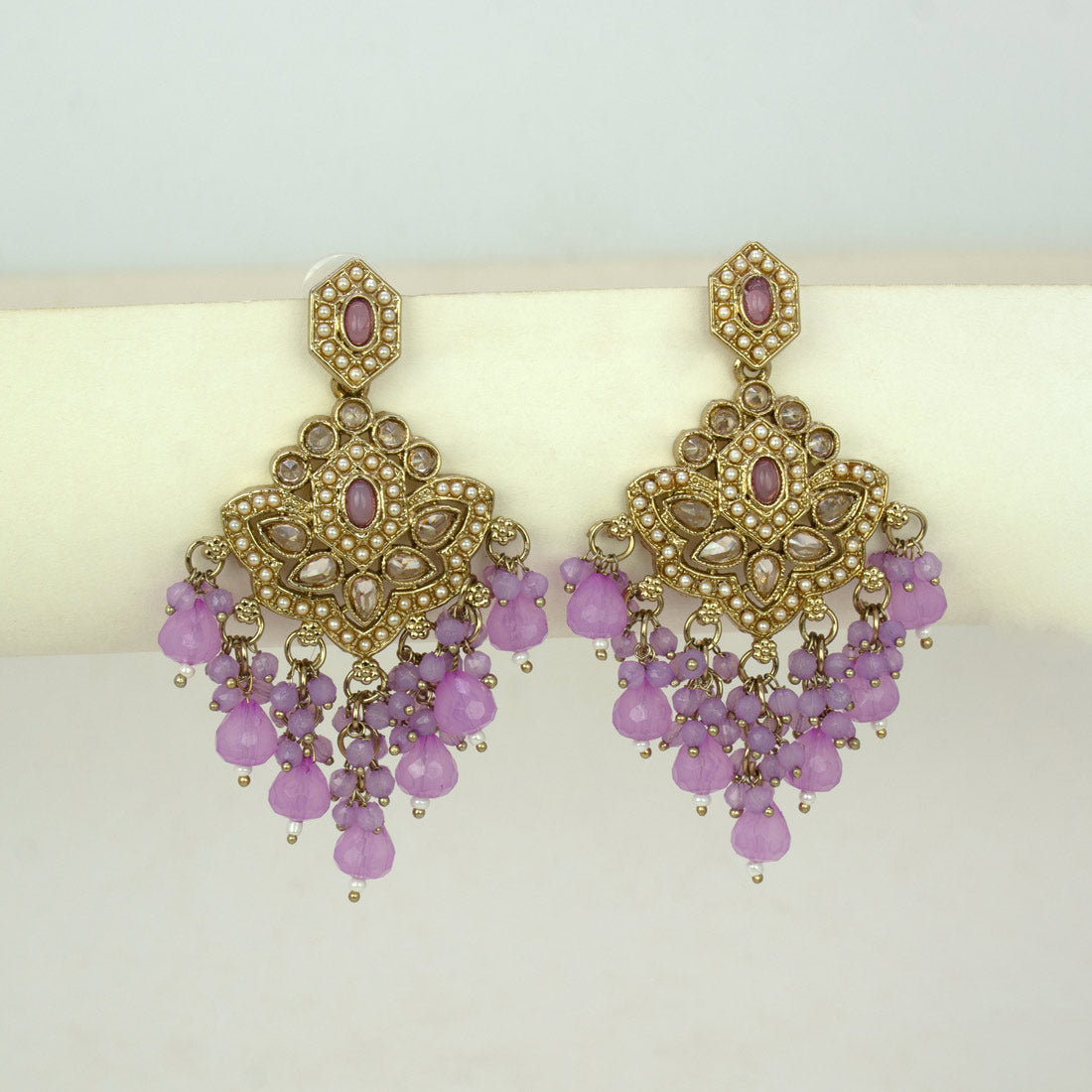 Fashion-Beaded-Dark-Lavender-Drop-Earrings-Wbg
