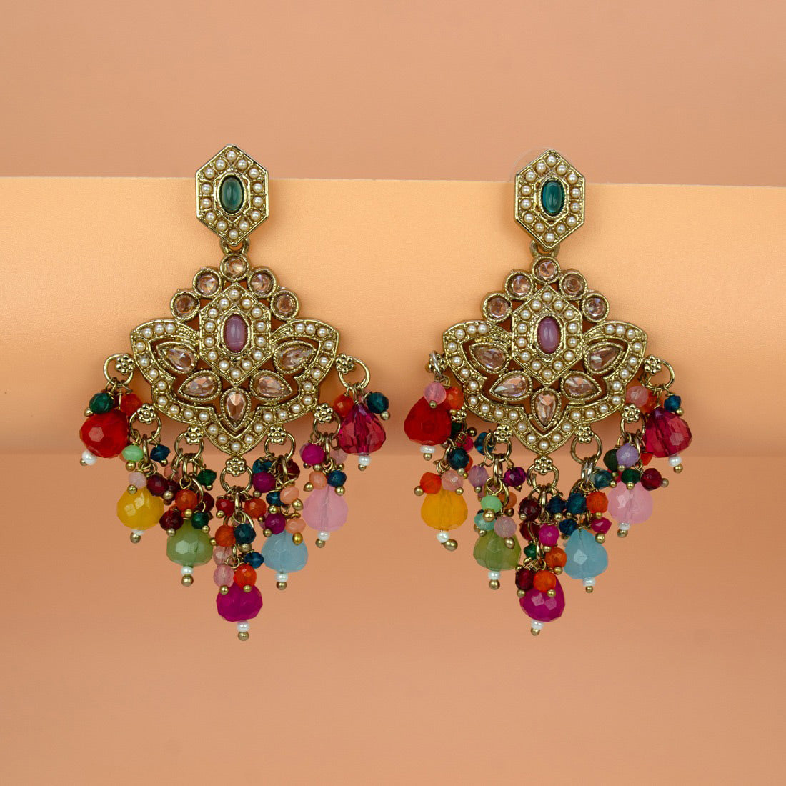 Fashion-Beaded-Multi-Color-Drop-Earrings