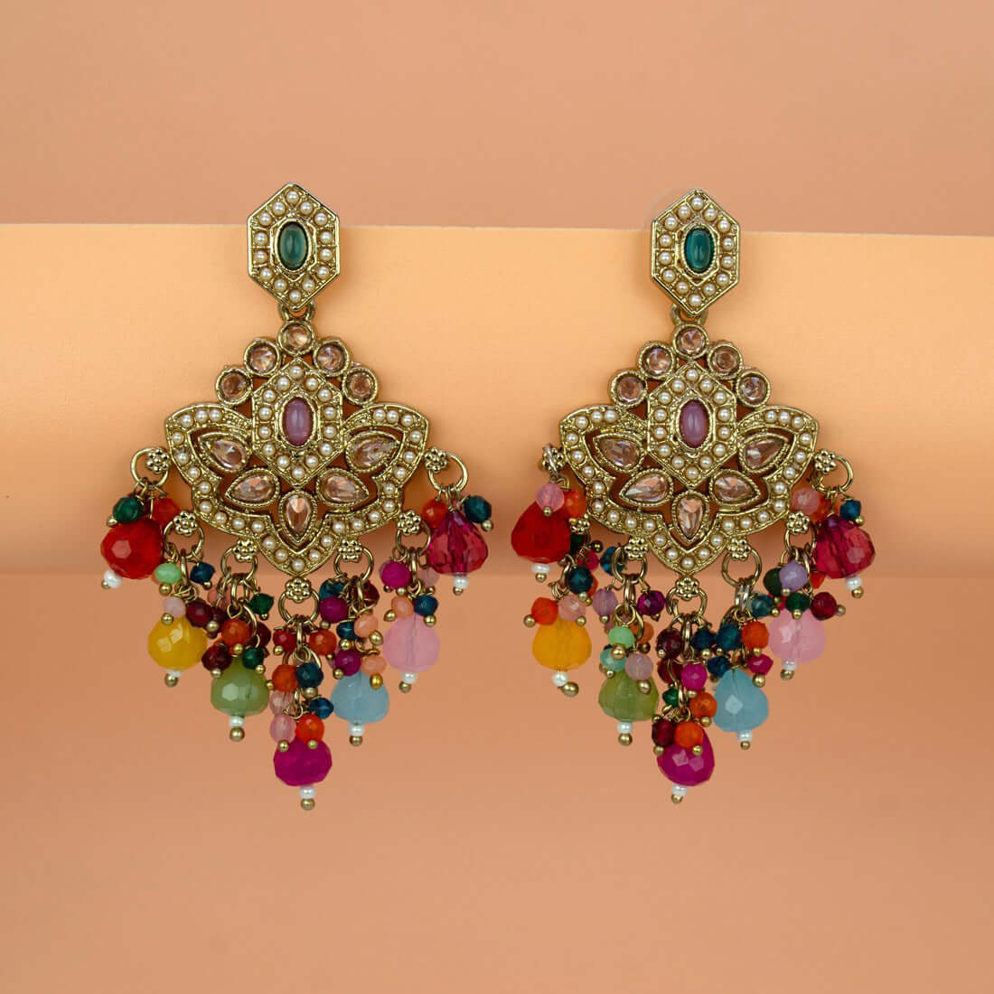 Fashion-Beaded-Multi-Color-Drop-Earrings