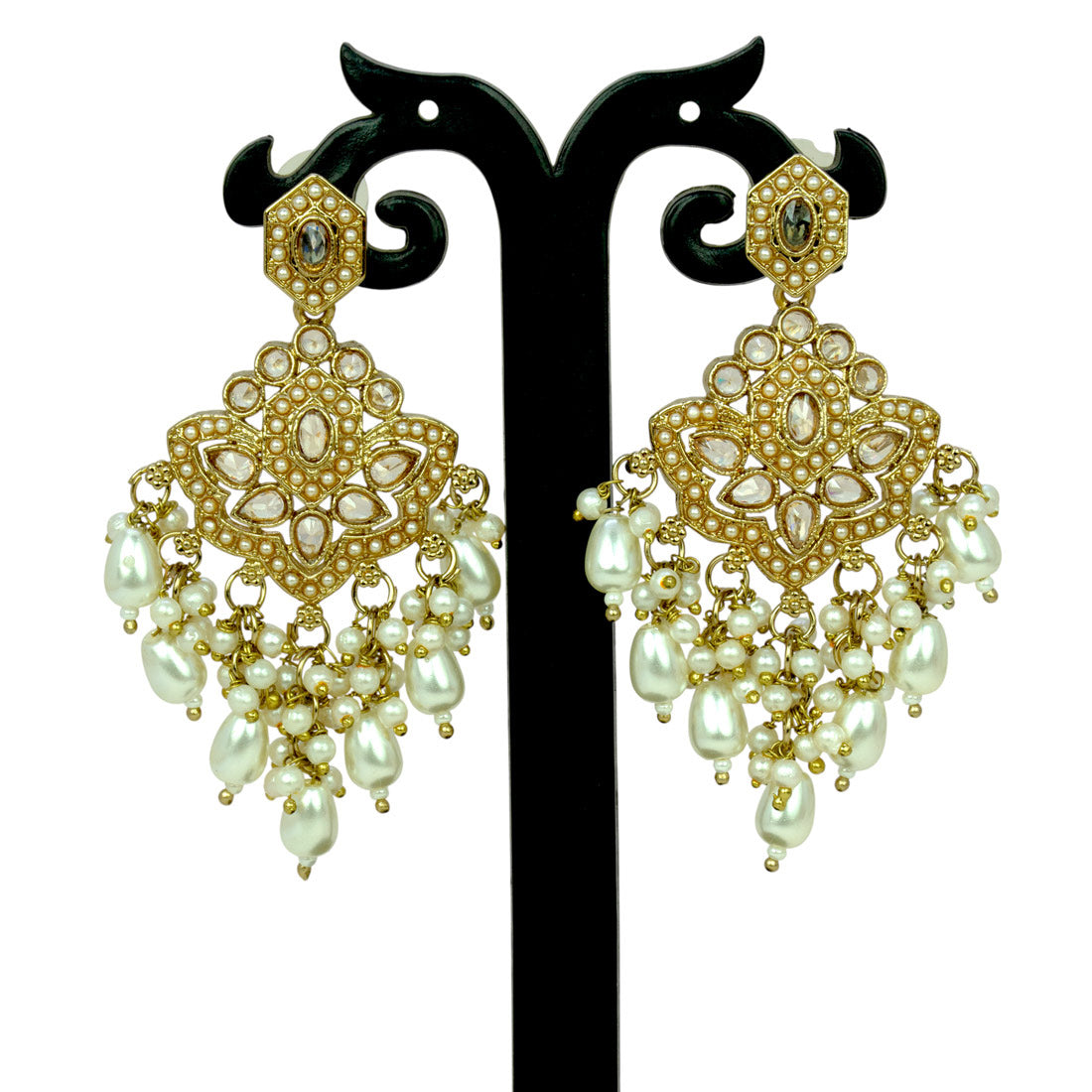 Fashion-Drop-White-Beaded-Earrings