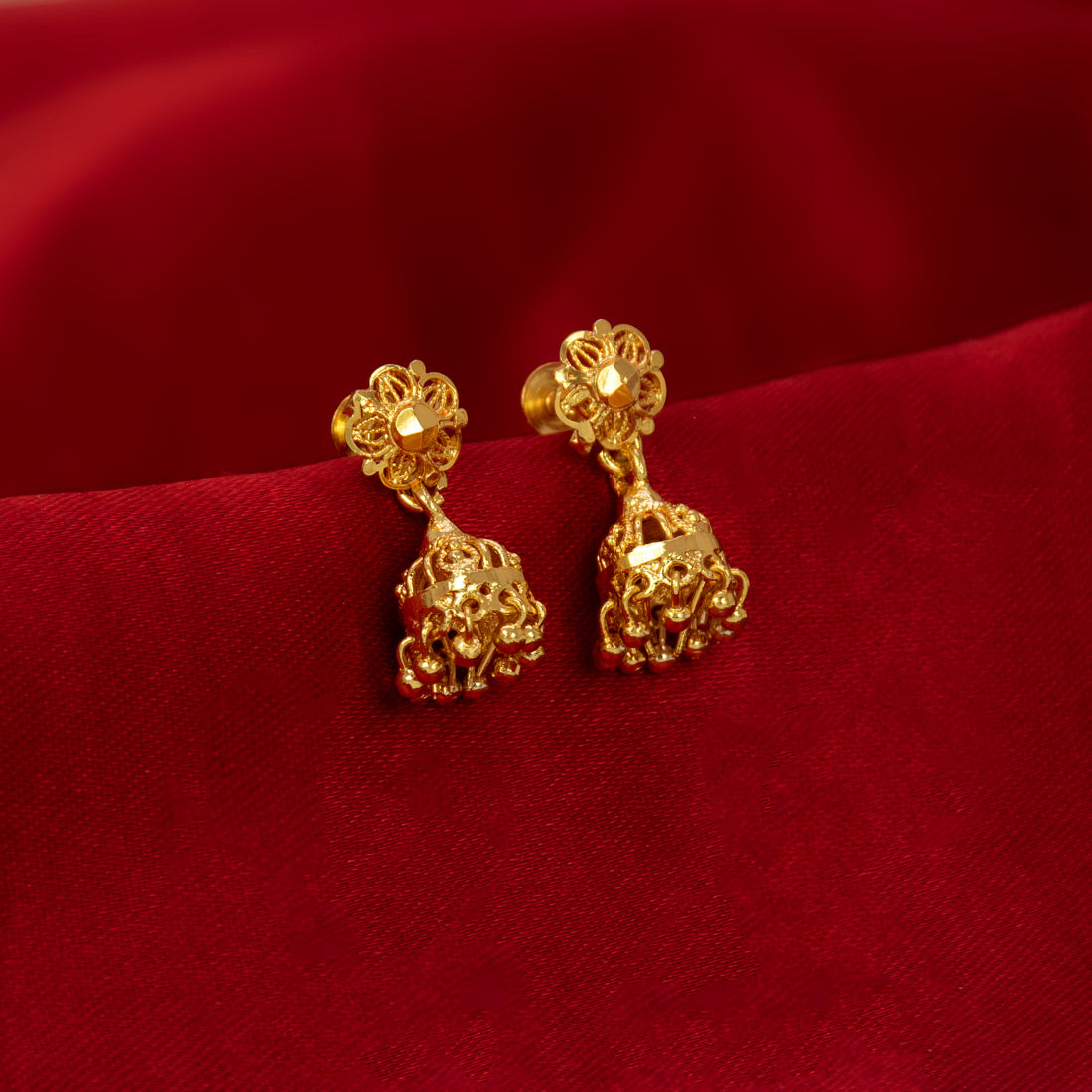 Small South Indian Filigree Kids Jhumka