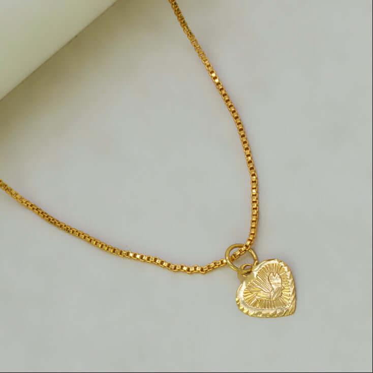 Small Gold-Plated Designer Fish Heart Pendant