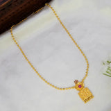 Gold Plated South Indian Square Pendant Necklace