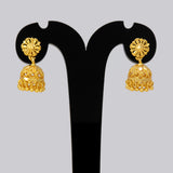 Gold-Plated Small Floral Jhumka Earrings For Women