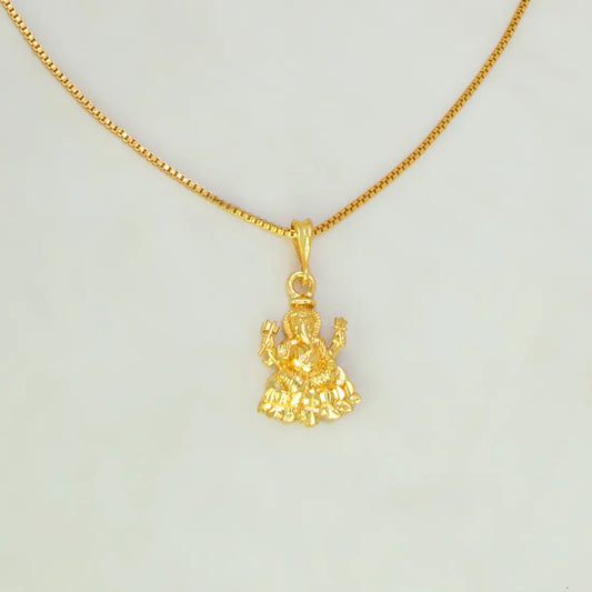 Gold Plated Ganesha Idol Pendant