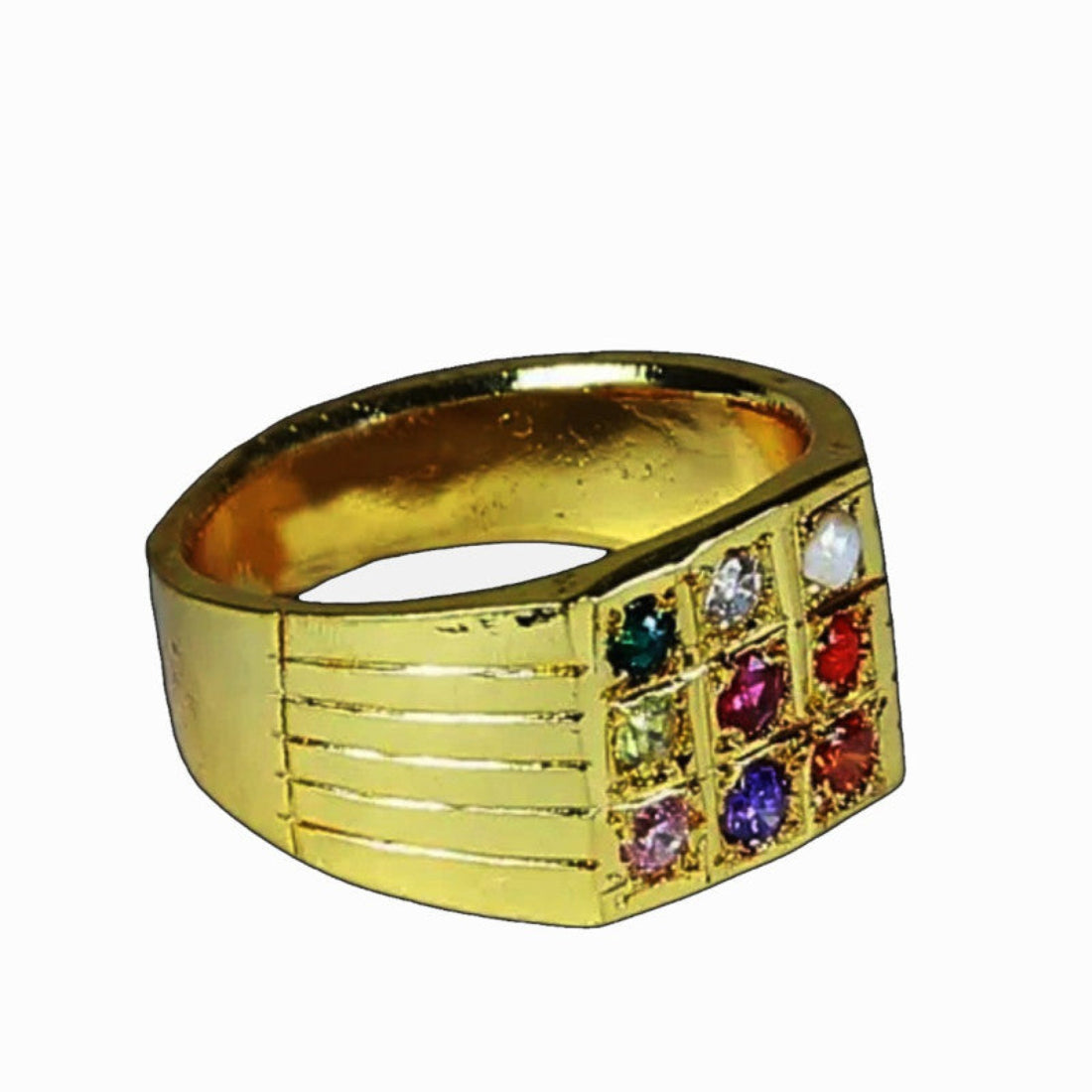 Gent-s-gold-plated-nava-ratna-finger-ring