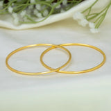 Gold-Plated Dailywear Thin Plain Bangles