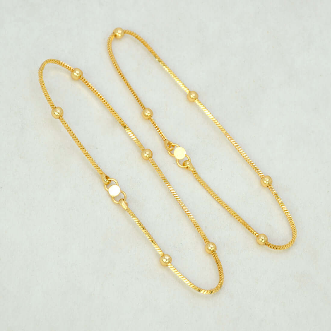 Gold-Plated-Bead-Chain-Anklet