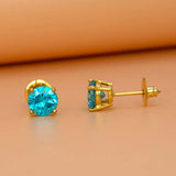 Gold-Plated-Large-Blue-Stone-Stud-Earrings