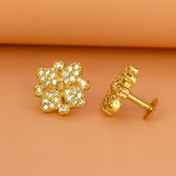 Gold-Plated-CZ-Floral-Stud-Earrings