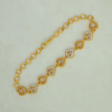 Gold Plated CZ Heart Link Bracelet for Women
