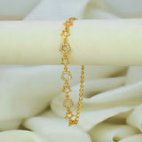 Gold-Plated CZ Star Charm Bracelet For Women