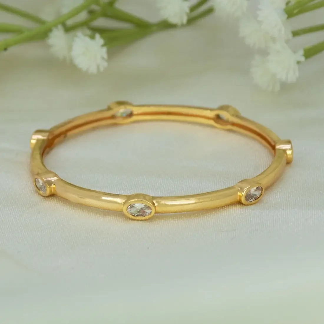 Cute Gold Plated Stone Baby Bangle