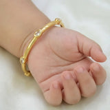 Cute Gold Plated Stone Baby Bangle