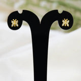 Gold Plated CZ Butterfly Stud Earrings for Kids