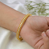 Gold Plated CZ Stone Net Design Bangle
