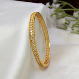 Gold Plated CZ Stone Net Design Bangle