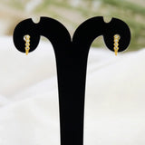 Gold-Plated Linear CZ Stone Stud Earrings