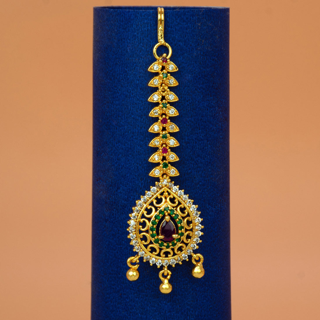 Gold-Plated-CZ-Teardrop-Filigree-Maang-Tikka-Dmo