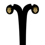 Gold-Plated-Crown-Heart-Stud-Earrings