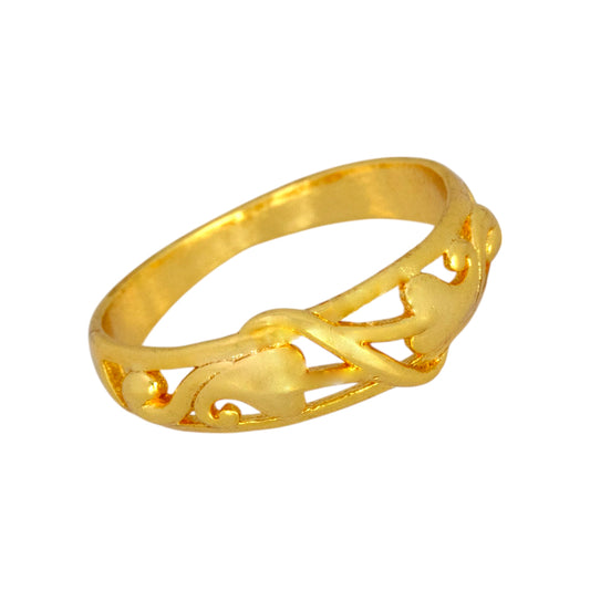Elegant-Gold-Plated-Plain-Vine-Heart-Design-Finger-Ring