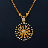 Gold Plated Dandelion Design Stone Pendant Necklace