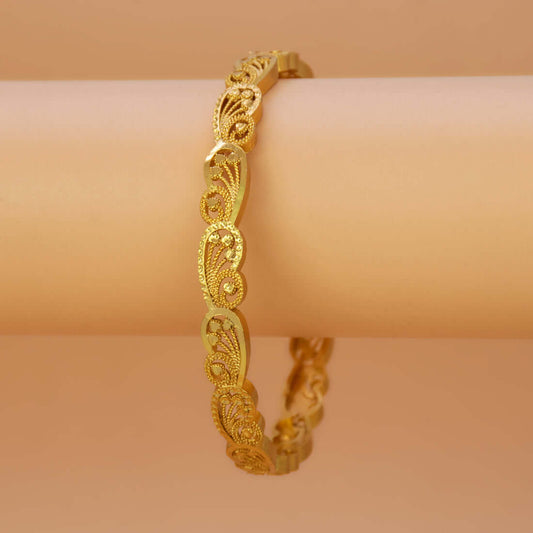 Gold Plated Designer Filigree Bangle for Women